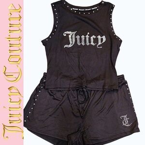 Juicy Couture Studded Rhinestone Logo Tank & Short PJ Set